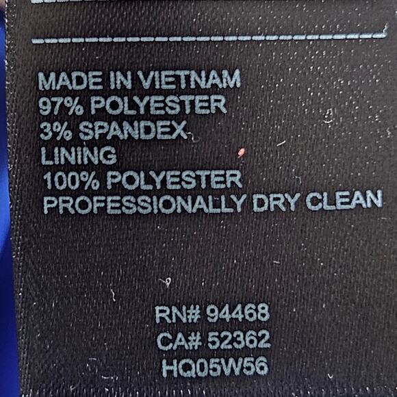 Laundry by Shelli Segal Blue Midi Dress Ruffle Hem Sheath Size 4 - Picture 6 of 10